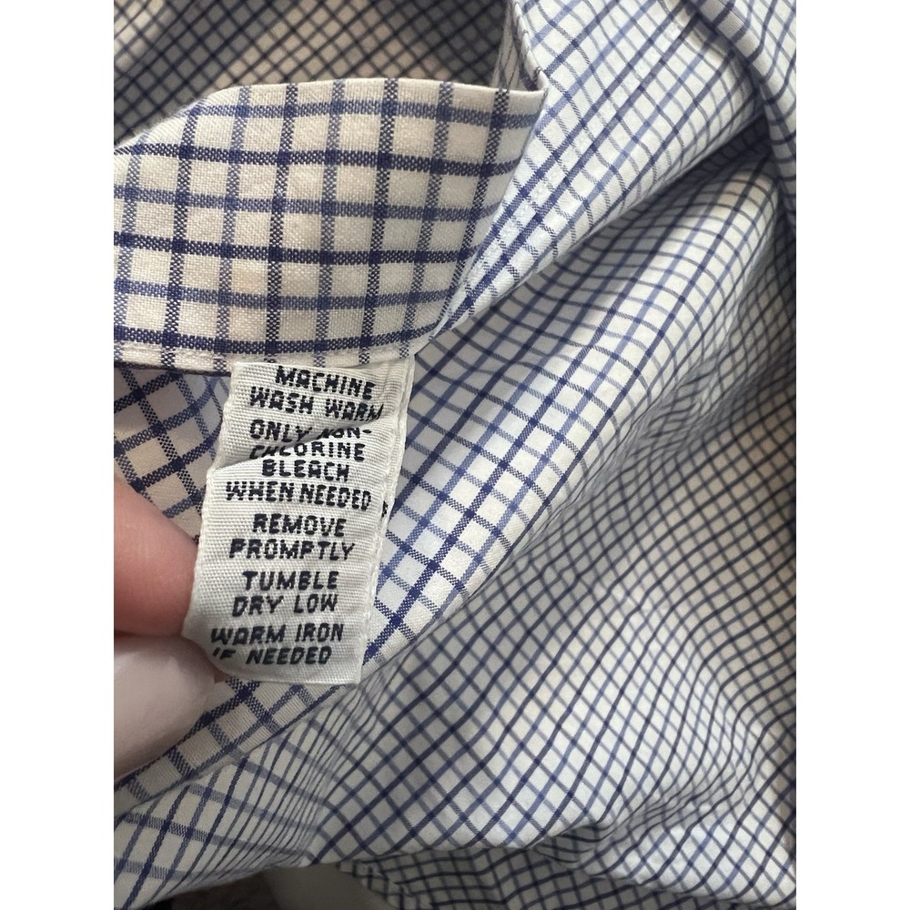 Ralph Lauren Shirt Mens XL 17.5 Blue Check Long Sleeve Button Classic Fit (057) - Picture 10 of 10